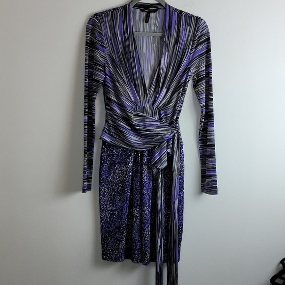 BCBGMaxAzria Dresses & Skirts - BCBG MaxAzria faux wrap dress Sz XS Purple